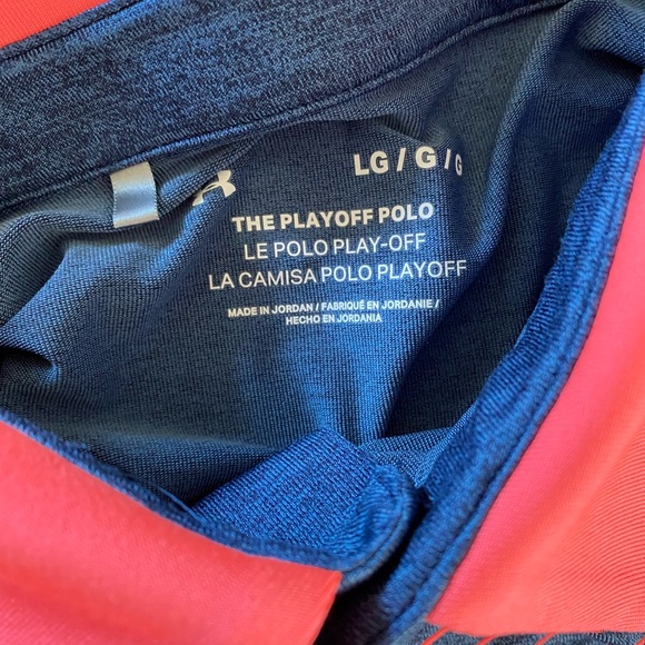 Under armour golf polo size Large blue coral loose fit - Picture 3 of 4